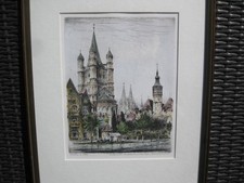 Paul Geissler, Köln-Radierung  Original und handsigniert