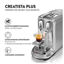 NEU! SAGE Nespresso Original Creatista Plus Stainless Steel mit Milchaufschäumer