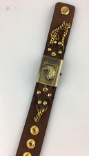 Generische Quarzuhr Herren BORCHIE Kette Leder Biker Armband Biker