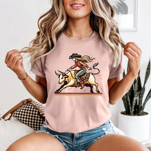 Cowgirl riding bull damen - cowgirl,
