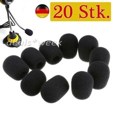 20 Stk mini Mikrofon Headset Windschutzscheibe Popschutz Schwamm Schaum Schwarz