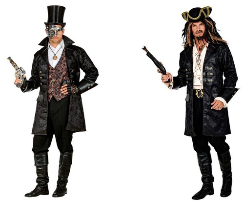 Mantel lederoptik steampunk - in,