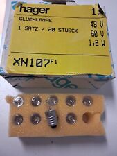 Neu 20 Stk. HAGER Glühlampen 60V 1,2W E10 XN107 Glimm Lampen Licht