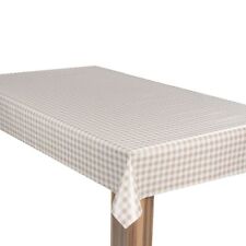laro Wachstuch-Tischdecke Wachstischdecke Gartentischdecke Karo Kariert Beige