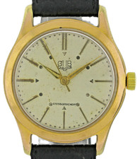GUB Glashütte vergoldete Vintage Herrenuhr KAl. 60.1 Handaufzug 50/60er Jahre