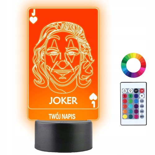 Led nachtlampe joker karte - 3d,