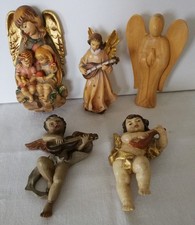 5 Engel  Holzfigur Laute