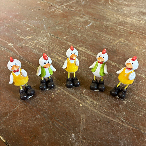 Kleine deko figuren huhn - 5x,