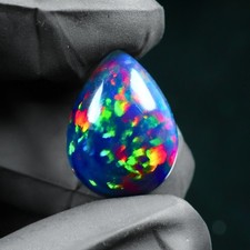 16x12mm Birne Schwarz Opal