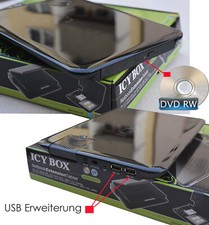 EXTERNES USB DVD-ROM DVD-RW LAUFWERK + GEHÄUSE FÜR SATA FESTPLATTE +EXTRA LÜFTER