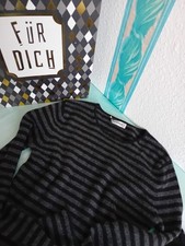 281) Iris von Arnim Damen Pullover schwarz-grau 36/38 Kaschmir