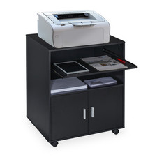 Rollcontainer Druckerschrank Bürowagen Bürocontainer mobil schwarz 2 Fächer