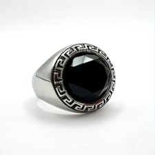 Herren Ring Edelstahl Massiv