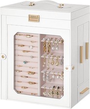 HOOBRO Schmuckschatulle mit Spiegel, Schmuckaufbewahrung, Schmuckkästchen Reise