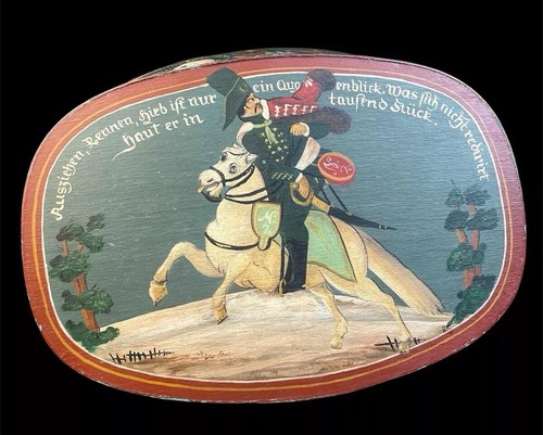 Antike spanschachtel soldat - antike,