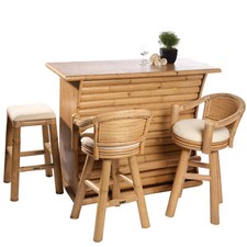 Bambusbar mit barhocker - bambusbar,