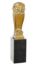 Bronze Statue  Eule Vogel Uhu Owl Art Deco Bronzefigur