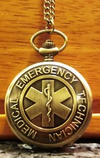 Taschenuhr Rettungsdienst, Arzt, Sanitäter, Feuerwehr,DRK,Äskulapstab,Paramedic 