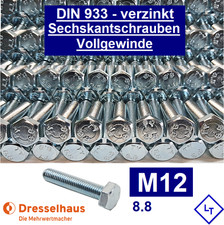 DIN 933 M12 Sechskant Schraube