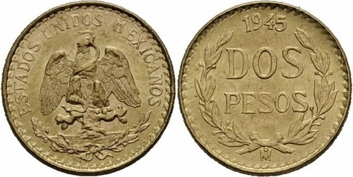 Mexiko pesos 1945 - 2, gold