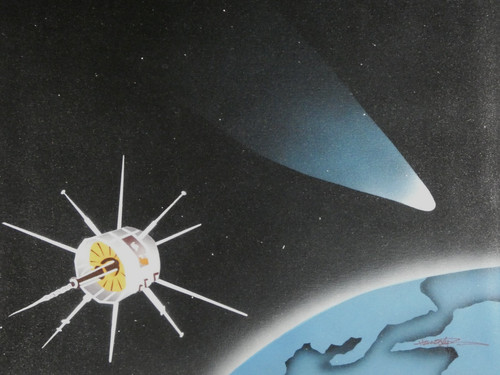 Gemälde satellit weltall - satellit,