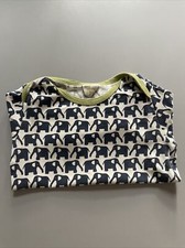 LOUD + PROUD LANGARM SHIRT T-SHIRT GR.74-80 ECRU WEISS MIT BLAU UND GRÜN