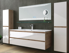 Badmöbel Set Eiche Weiß