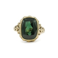 Ring mit Turmalin tourmailne in 8 Kt. 333 Gelbgold Sammlerstück antik Gr. 50