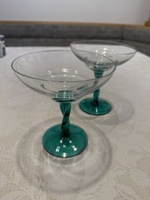 2 Stück Cocktailgläser grüner Stiel Cocktail Gläser Glas Schale 