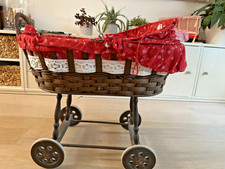 Puppenwagen Kinderwagen aus Holz - 80er Vintage Retro Nostalgie Holz