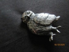 BROSCHE - EULE - 3,5 cm STERL- SILBER GEST. 925