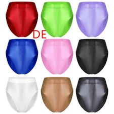 Damen Öl Slips High Waist Unterwäsche String Tanga Transparent Höschen Bademode