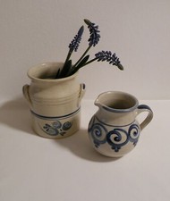 2x Steinzeug Topf Vase