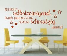 Küchen Wandtattoo Spruch Küche ist selbstreinigend  Wandsticker Wandaufkleber 5