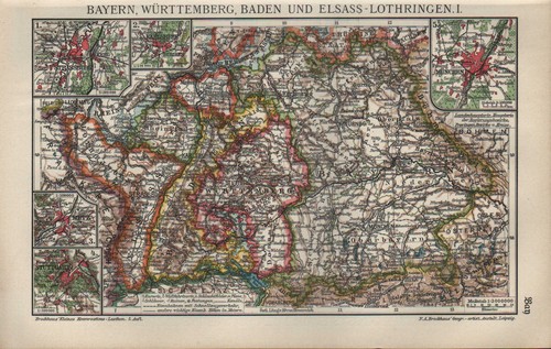 Landkarte map 1910 bayern - landkarte,