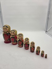 Matroschka Russische Holzpuppe Volksmalerei Handgemalt 8 Teil Souvenir Vintage