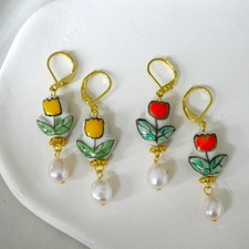 Handbemalte Tulpen Porzellan