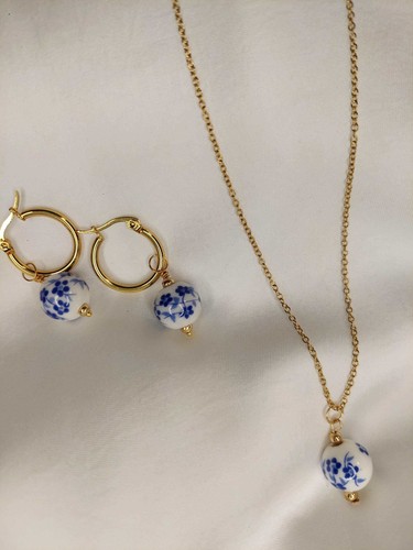 Blue blossom schmuckset - blue,