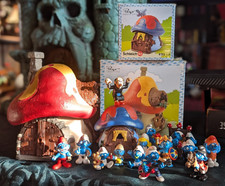 Schleich Schlümpfe Sammlung 15 Figuren und 2 Häuser Ferrero Wikinger Schlumpf