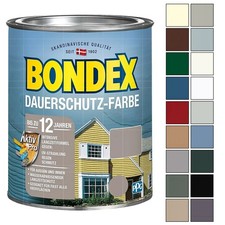 BONDEX Dauerschutz-Farbe 0.75 LTR Holzfarbe Deckfarbe Wetterschutzfarbe