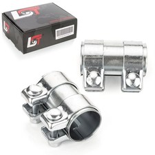 2x pipe connector double clamp