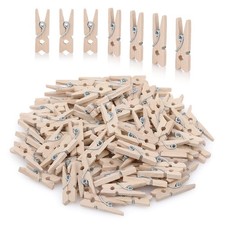CraftWerk Mini Wäscheklammer 100er Pack Holzklammer zum Basteln, Foto Aufhängen