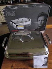 Bräter/ Dampfgarer mit Gittereinsatz und Deckel Tefal Edelstahl Jamie Oliver 1