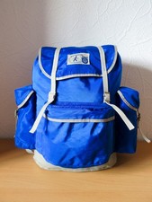 Wanderrucksack Vintage Retro Nylon Leder Lederimitat 3 Außentaschen "Matterhorn"
