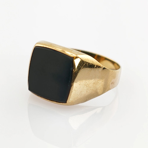 Gold siegelring mit onyx - gold,