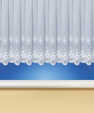 Gardinenstore / Blumenfenster-Store, Jacquard Vorhang Weiß, Spitze & Kräuselband