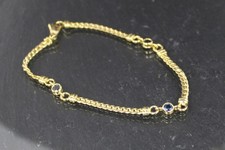 Sapphire Gold Bracelet, Curb
