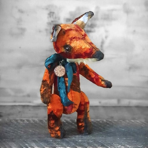 Vintage fuchs rot plüschstoff - fuchs,