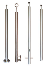 Edelstahl Pfosten Stütze V2A Handlaufhalter  Aufmontage Seitenmontage Betonieren