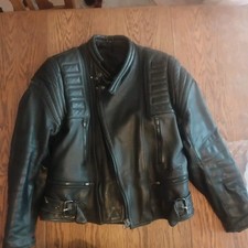 Motorrad Lederjacke Größe 56 Schwarz Bikerjacke Leder mit Innenfutter Von Modeka